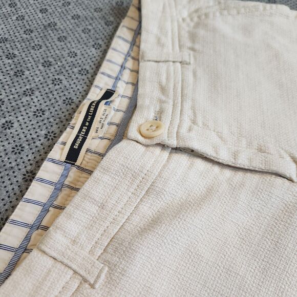 Daughters of the Liberation Anthropologie Cream Textured Ankle Pants Size 2 - Picture 11 of 16